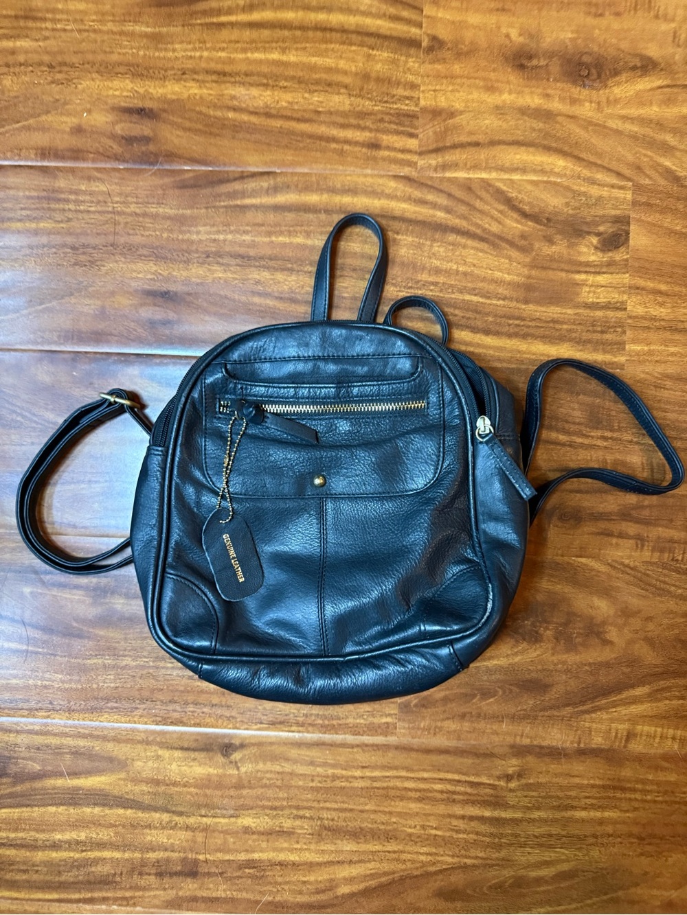 Vintage Black Pebble Backpack Purse | Great American Leather Works